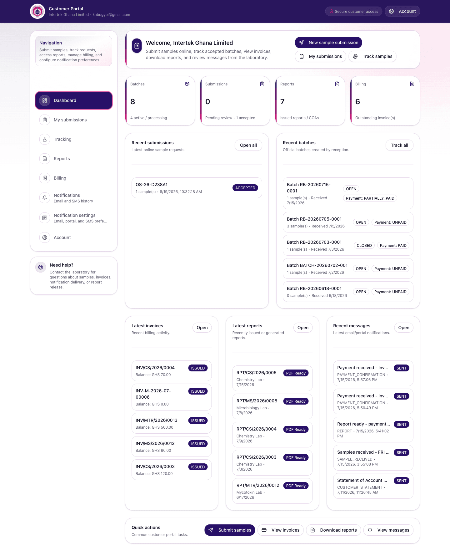 Customer portal